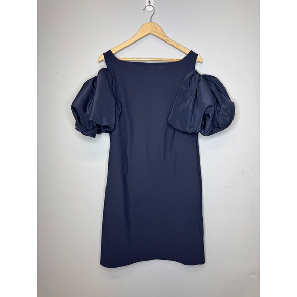Chiara Boni La Petite Robe Navy Blue Cold Shoulder Puff Sleeve Dress IT 44 US 8 - Picture 4 of 7